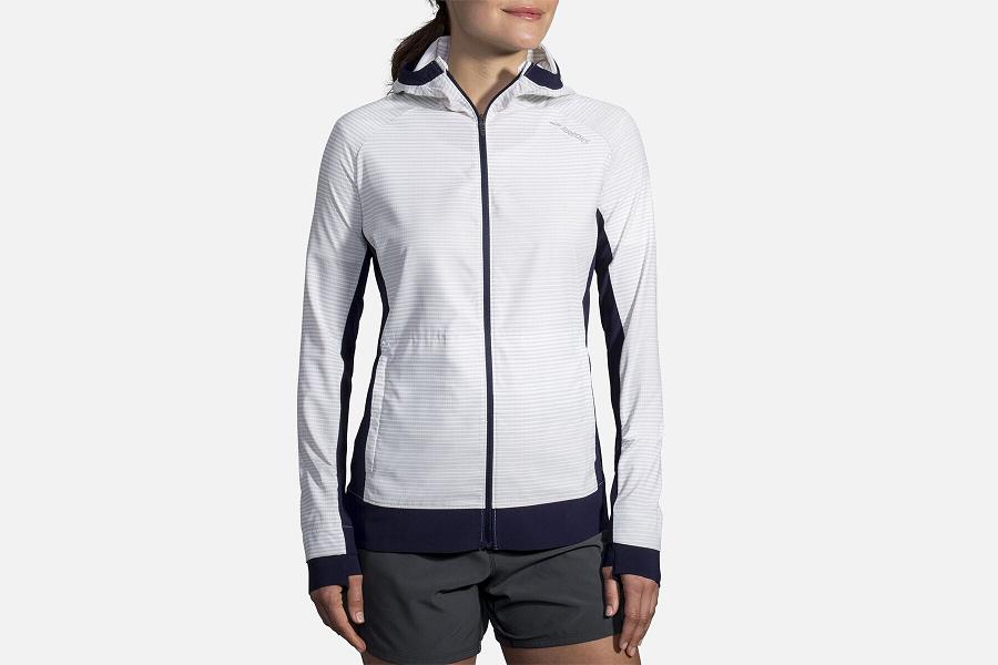 Brooks Canopy Women Clothing & Running Jacket White JGK160958